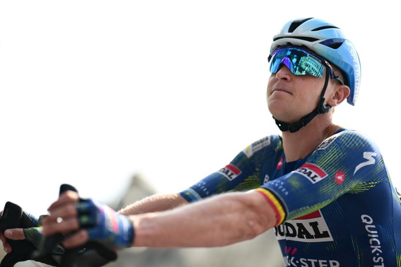 Belgian Tim Merlier of Soudal Quick-Step pictured at the start of the men's elite race (240km) of the Belgian Cycling Championships, from the Grote Markt square in Antwerp to Brasschaat on Sunday 28 June 2026. BELGA PHOTO TOM GOYVAERTS