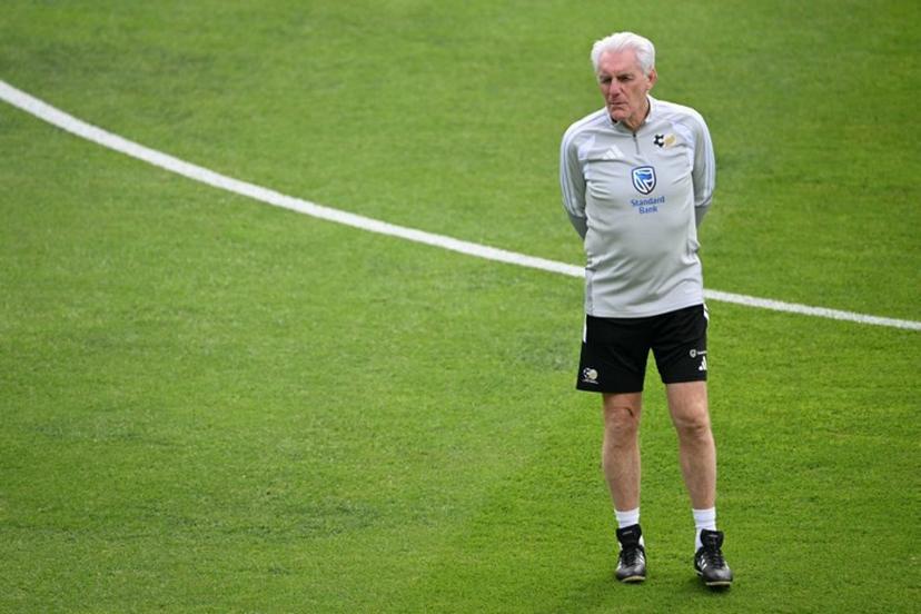 South Africa's Belgian head coach Hugo Broos walks during a training session at Hidalgo Stadium in Pachuca, Mexico on June 3, 2026, ahead of the FIFA 2026 World Cup football tournament.  YURI CORTEZ / AFP