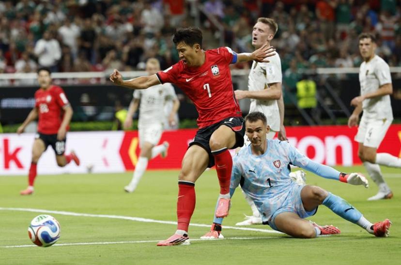 South Korea's forward #07 Son Heung-min reacts to a missed chance during the 2026 World Cup Group A football match between South Korea and the Czech Republic at the Guadalajara Stadium in Zapopan on June 11, 2026.   Ulises RUIZ / AFP