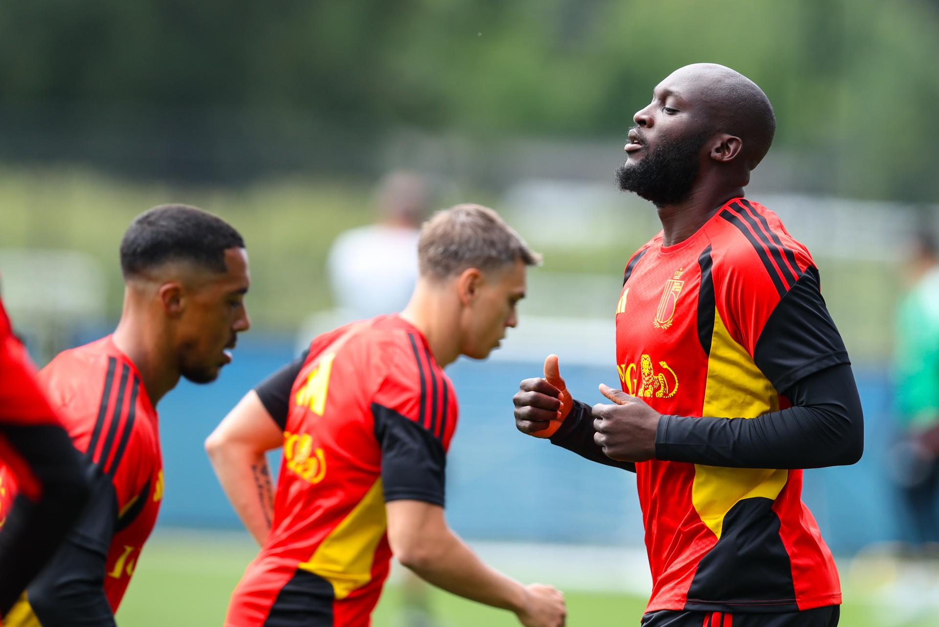Belgium's Romelu Lukaku pictured during a training session of Belgian national soccer team Red Devils in their base camp, home of the Seattle Sounders, Renton, Seattle, USA, on Friday 19 June 2026. The Red Devils prepare for their next game in the group stage of the 2026 FIFA World Cup. BELGA PHOTO BRUNO FAHY