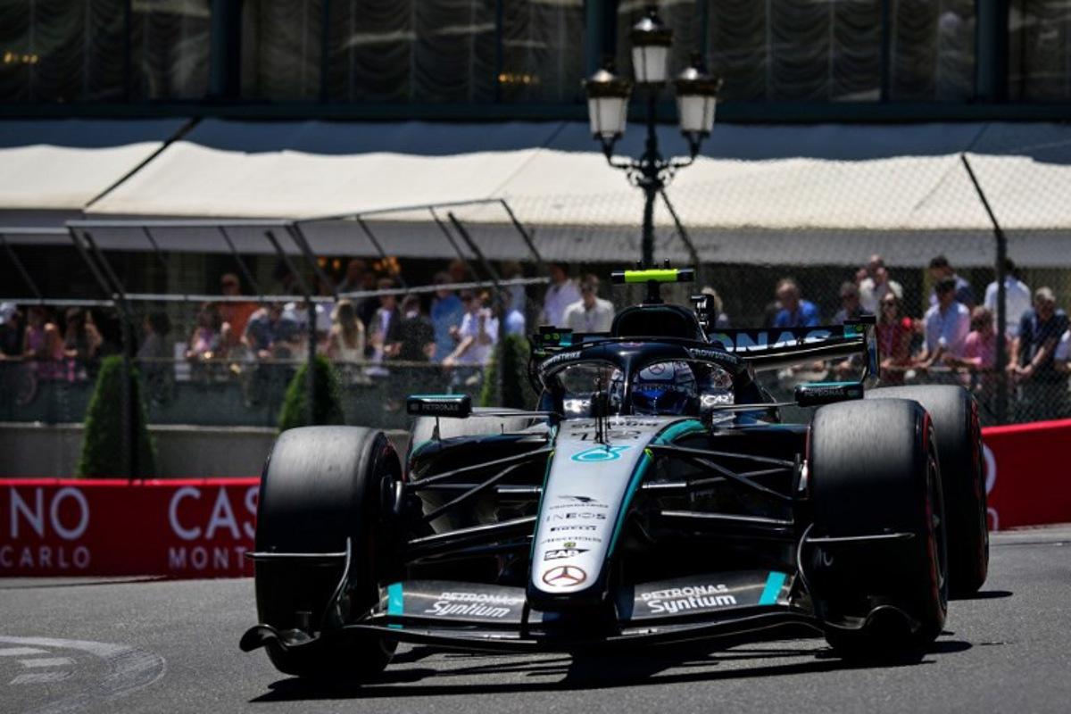 Mercedes' Italian driver Kimi Antonelli takes part in the third practice session at the Monaco street circuit in Monaco, ahead of the Monaco Formula 1 Grand Prix, on June 6, 2026.   Andrej ISAKOVIC / AFP
