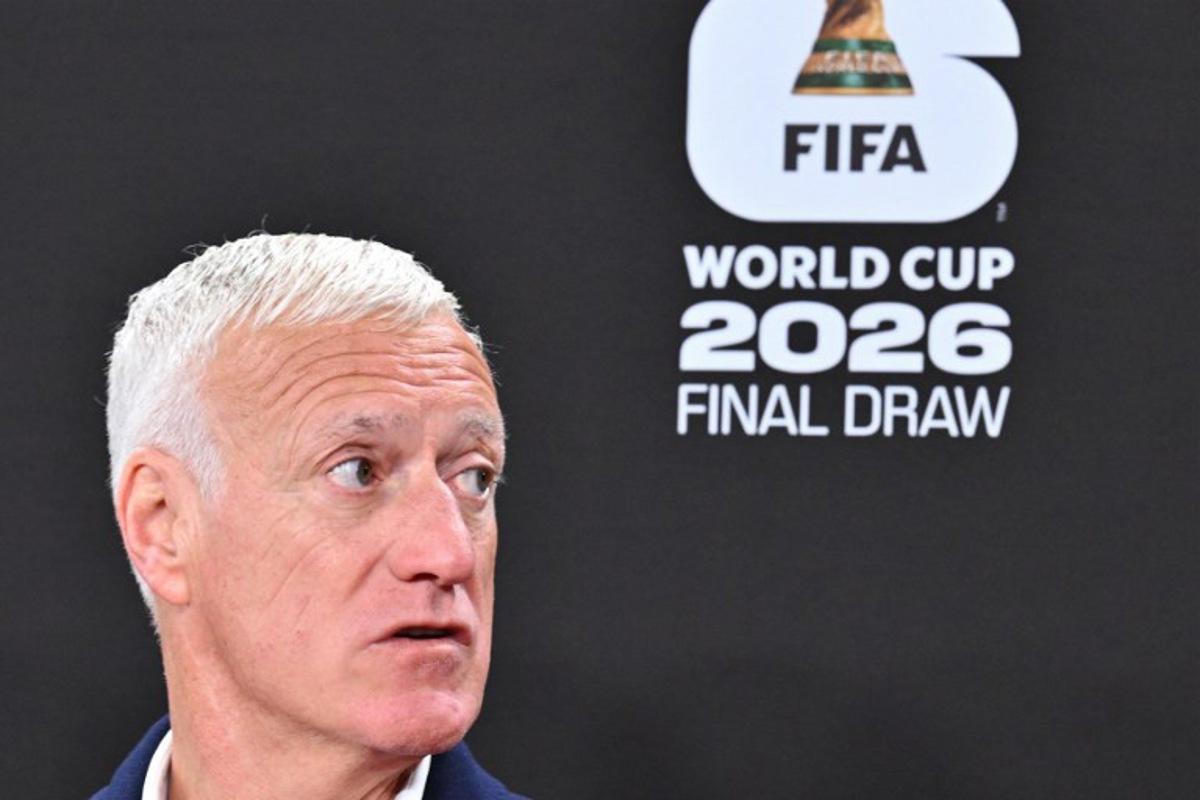 France's coach Didier Deschamps poses on the red carpet upon arrival to attend the draw for the 2026 FIFA Football World Cup taking place in the US, Canada and Mexico, at the Kennedy Center, in Washington, DC, on December 5, 2025. Roberto SCHMIDT / AFP