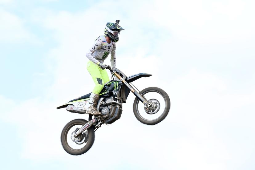South African Camden Mc Lellan pictured in action during the MX2 race at the motocross MXGP Grand Prix Flanders event, race 14/20 of the FIM Motocross World Championship, Sunday 28 July 2024 in Lommel. BELGA PHOTO MAARTEN STRAETEMANS