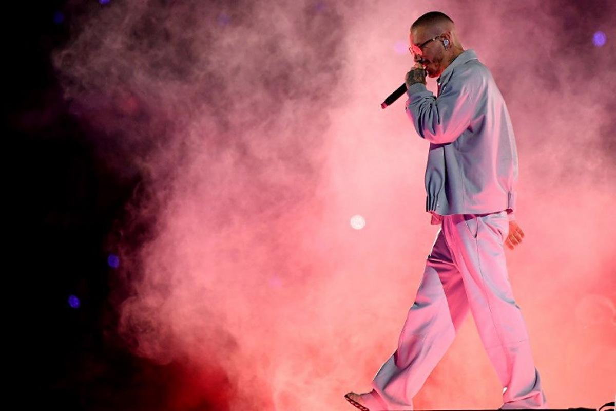 Colombian singer J Balvin performs on stage during his "Made in Medellin" concert at the Atanasio Girardot Stadium in Medellin, Colombia on November 29, 2025. Jaime SALDARRIAGA / AFP