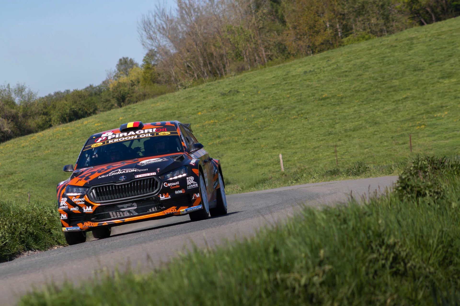 ATTENTION EDITORS - HAND OUT PICTURES - EDITORIAL USE ONLY - MANDATORY CREDIT: BELGIAN RALLY CHAMPIONSHIP - Hand out picture released on Saturday 25 April 2026 by Eric Dupain shows the car of Maxime Potty and Herman Renaud in action during the Rally of Wallonia rally race, part of the BRC Belgian Rally Championship, on Saturday 25 April 2026, in Namur. *** Belga and Belga Editorial Board decline all responsibility regarding the content of this picture. *** PHOTO HAND OUT BRC