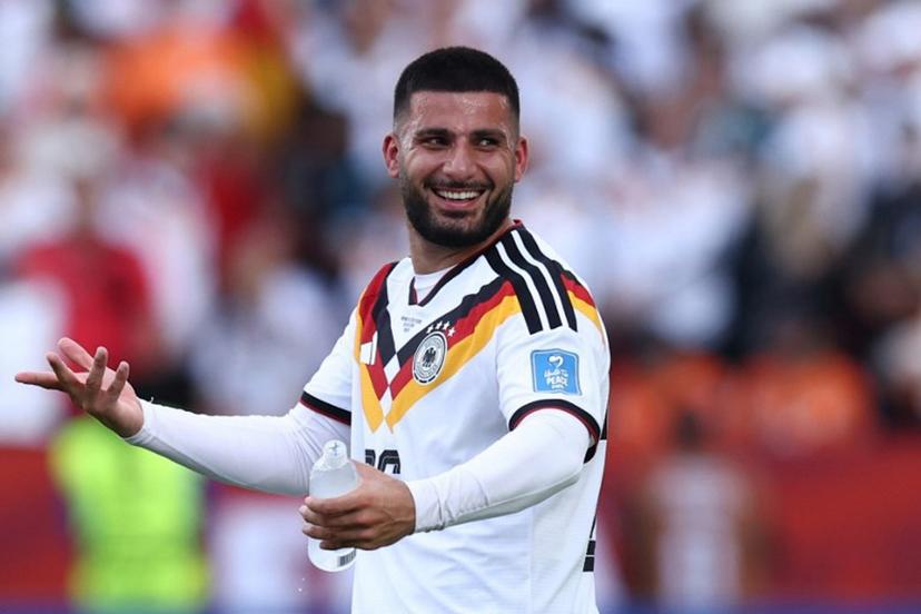 Germany's forward #26 Deniz Undav celebrates his team's victory at the end of the 2026 World Cup Group E football match between Germany and Ivory Coast at the Toronto Stadium in Toronto on June 20, 2026. Cole Burston / AFP