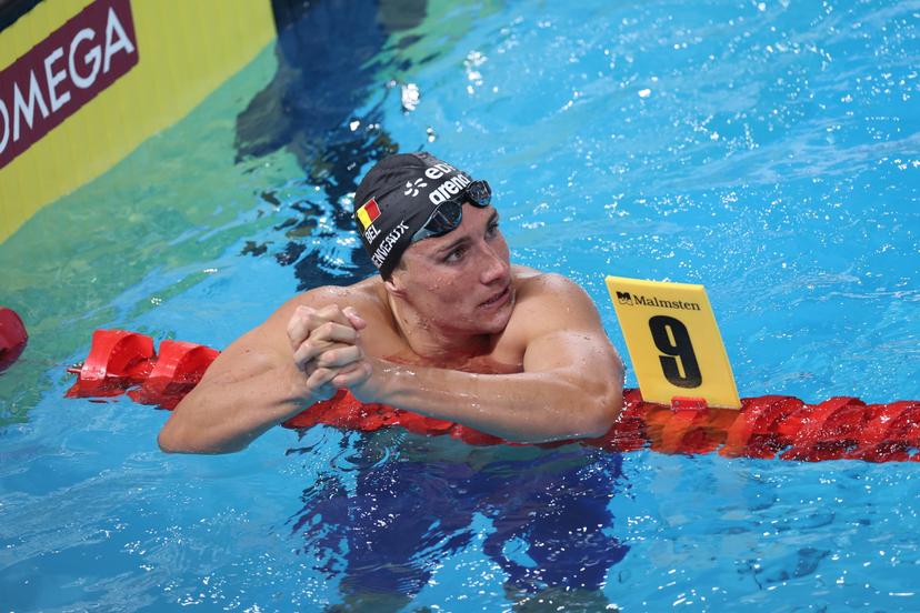 Belgian Lucas Henveaux pictured in action at the final of the Men's 200m freestyle race at the European Aquatics Championships in Paris, France on Friday 14 August 2026. BELGA PHOTO VIRGINIE LEFOUR