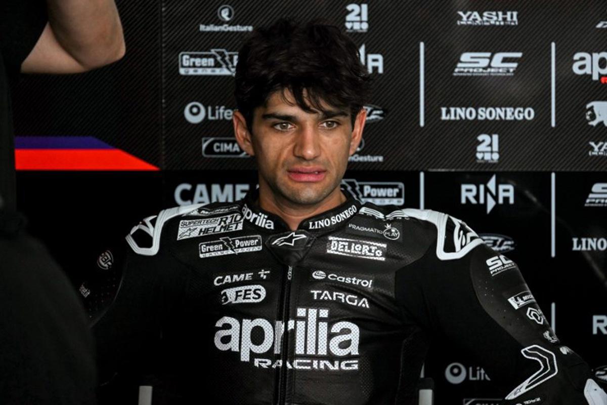 Aprilia Racing's Spanish rider Jorge Martin looks on during the first day of the 2025 MotoGP pre-season test at the Sepang International Circuit in Sepang on February 5, 2025. MOHD RASFAN / AFP