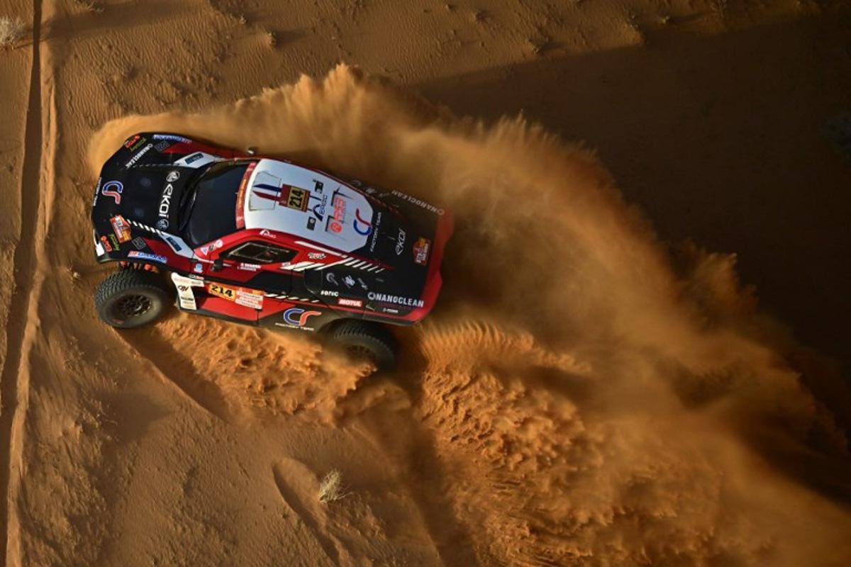 Century racing French driver Mathieu Serradori and French co-driver Loic Minaudier compete in the Stage 4, a Marathon stage, of the 48th edition of the Dakar Rally 2026, between Al-Ula and Al-Ula, Saudi Arabia, on January 7, 2026. Giuseppe CACACE / AFP