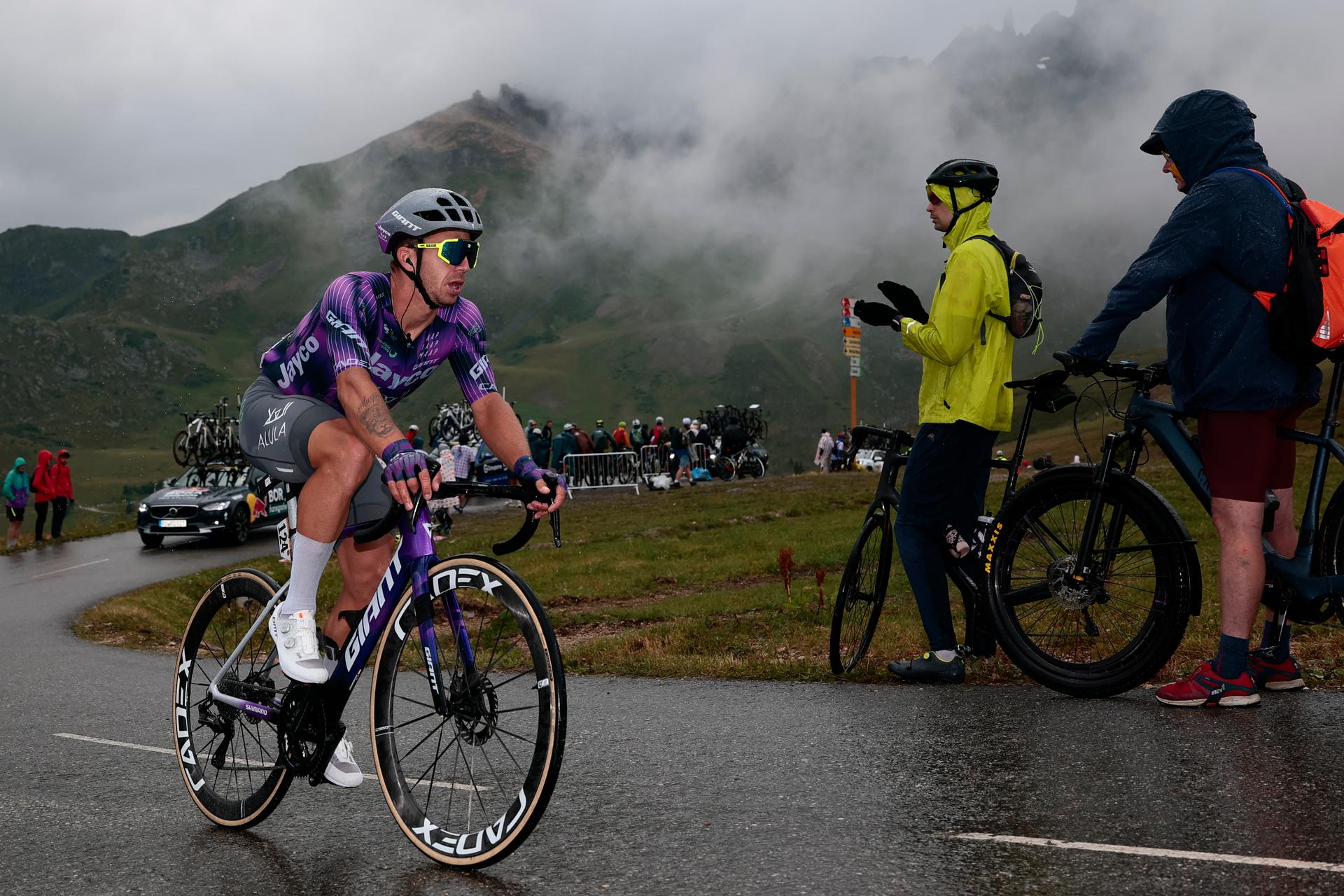 Dutch Dylan Groenewegen of Team Jayco AIUIa pictured in action during stage 18 of the 2025 Tour de France cycling race, from Vif to Courchevel Col de la Loze, on Thursday 24 July 2025 in France. The 112th edition of the Tour de France starts on Saturday 5 July in Lille, France, and will finish in Paris, France on the 27th of July. BELGA PHOTO POOL LUCA BETTINI