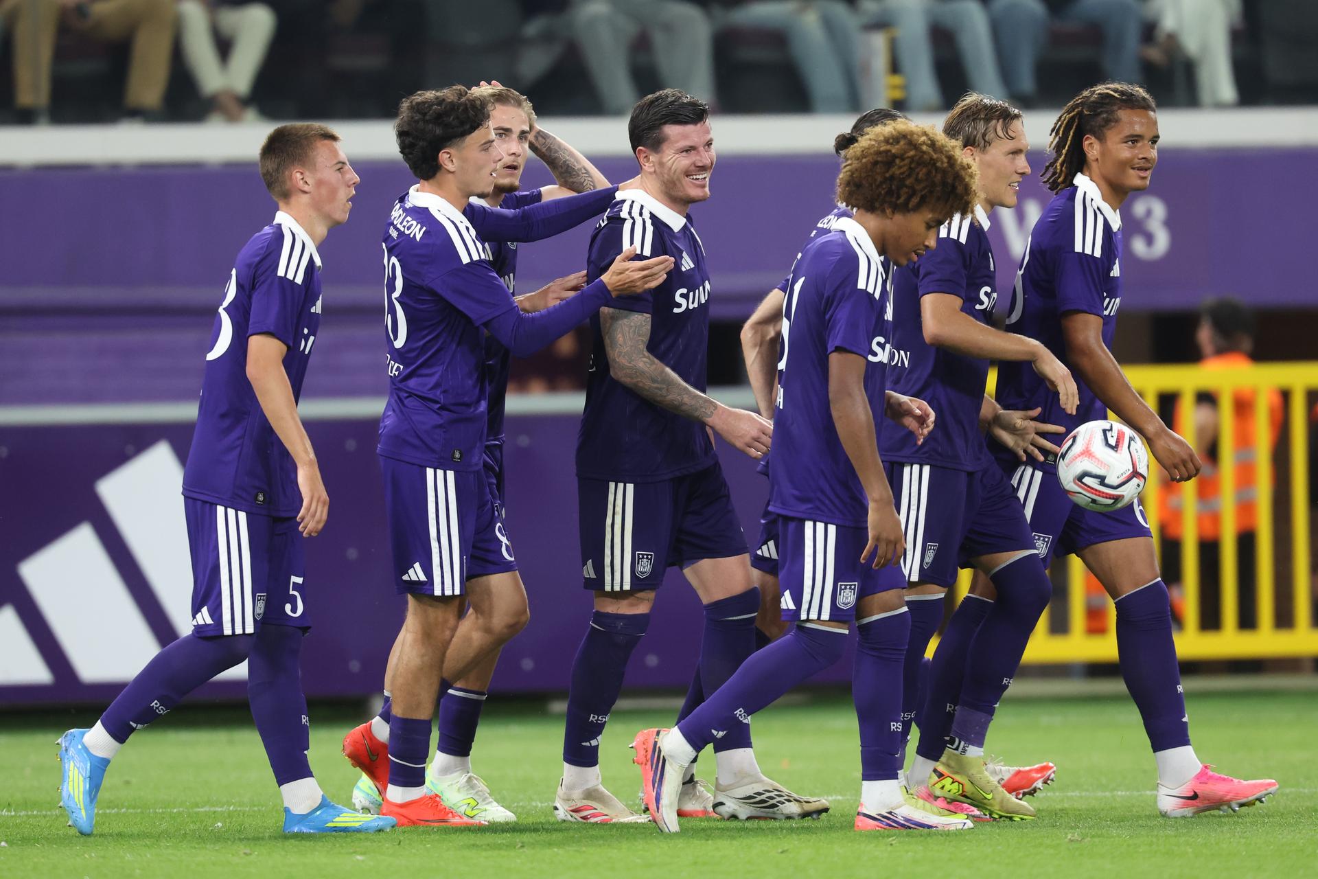 a soccer game between Belgian soccer team RSC Anderlecht and Kazakh Kairat Almaty, Thursday 27 August 2026 in Brussels, in on the return leg of the play-off round for the UEFA Europa League phase. BELGA PHOTO VIRGINIE LEFOUR