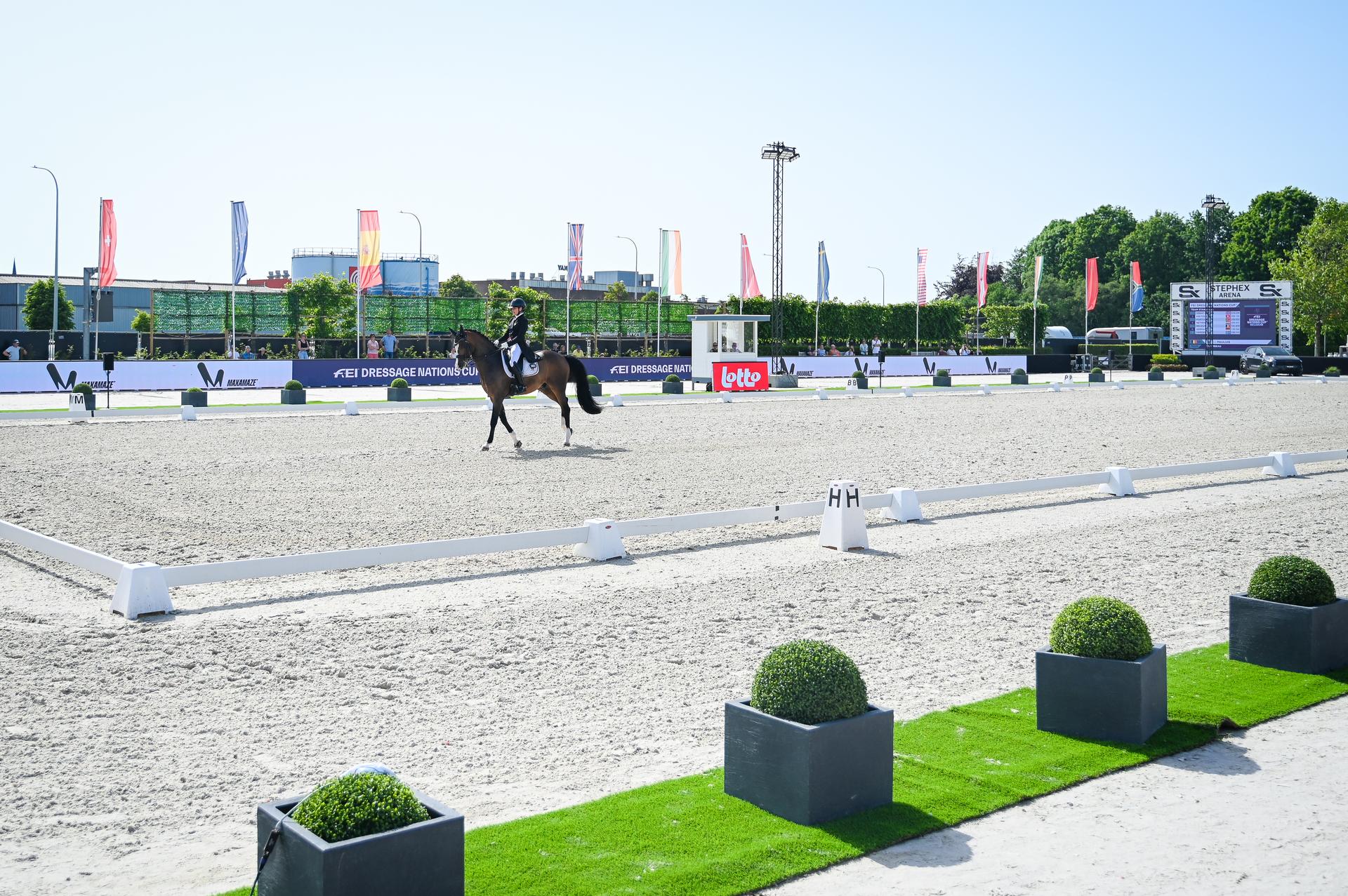 Illustration picture showing Belgian rider Larissa Pauluis and her horse Flambeau in action at the Dressage Nations Cup FEI CDIO4 equestrian event in Koningshooikt, Lier on Saturday 23 May 2026. BELGA PHOTO ELIAS ROM