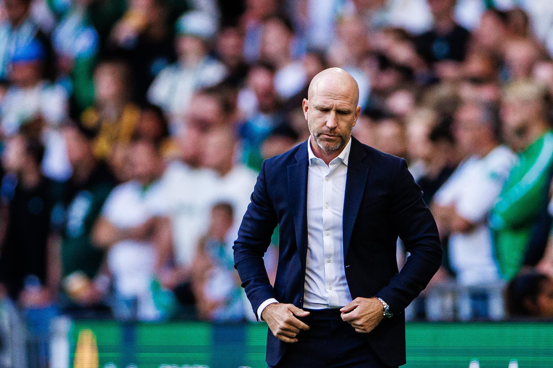 260723 coach Henrik Rydström of Hammarby during the UEFA Europa League second qualifying round football match between Hammarby and Anderlecht on July 23, 2026 in Stockholm. Photo: Kenta Jönsson / BILDBYRÅN / COP 210 / KJ0354 fotboll football soccer fotball uefa europa league europa league kval qualifying round qualification hammarby anderlecht bbeng grappa33 BELGIUM ONLY
