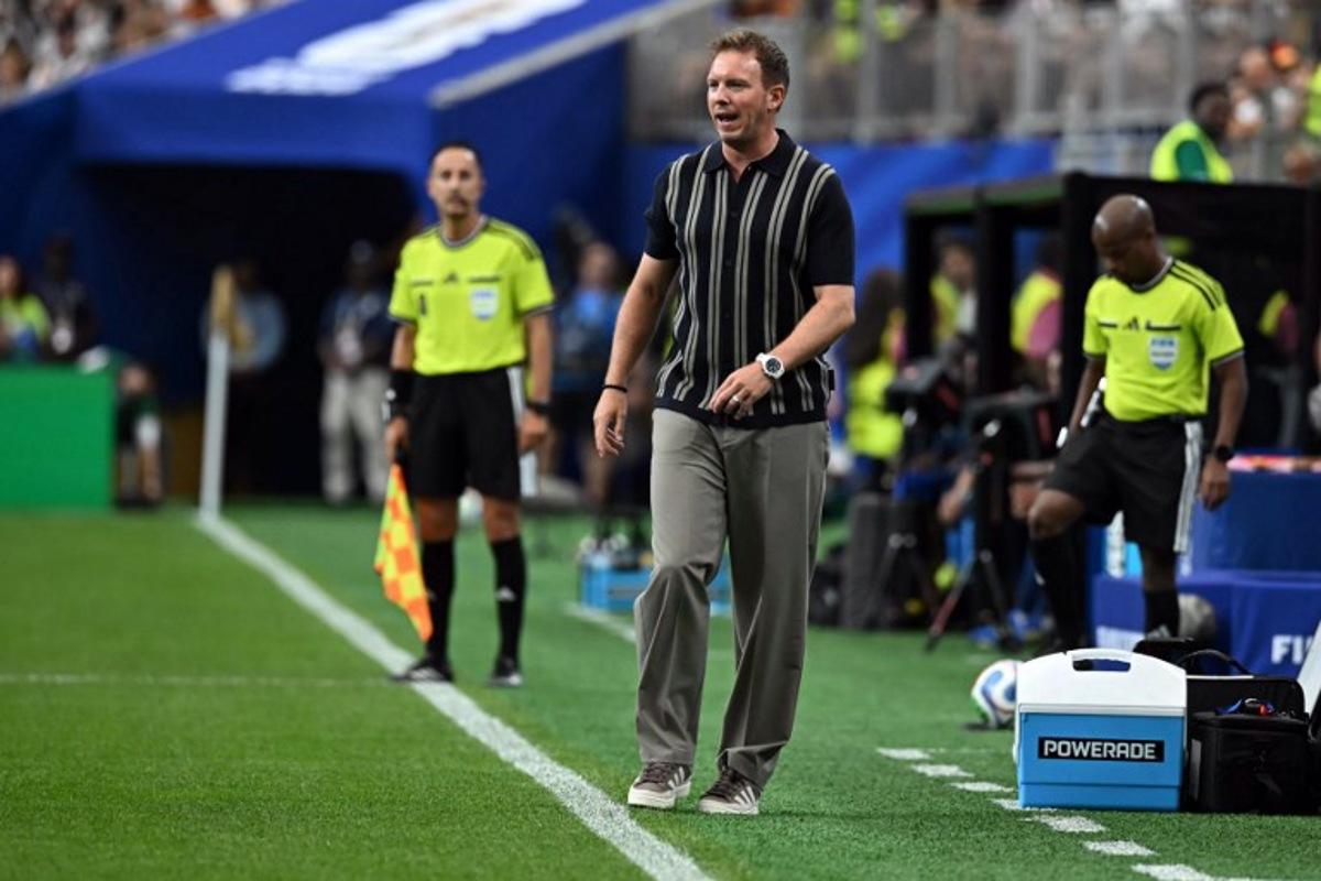 Germany head coach Julian Nagelsmann attends the 2026 World Cup Group E football match between Germany and Curacao at the Houston Stadium in Houston on June 14, 2026. Paul ELLIS / AFP