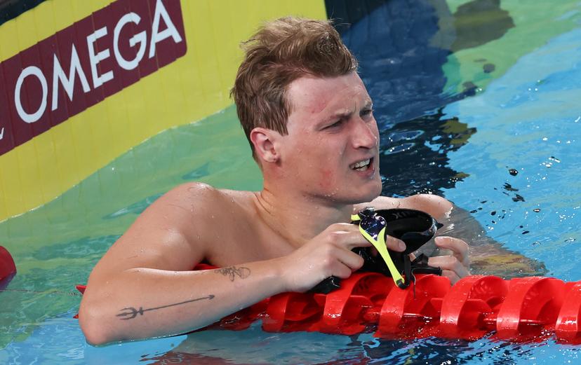Belgian athlete Noah De Schryver and Belgian Noah De Schryver pictured after the heats of the men's 200m breaststroke event at the European Aquatics Championships in Paris, France on Wednesday 12 August 2026. BELGA PHOTO VIRGINIE LEFOUR