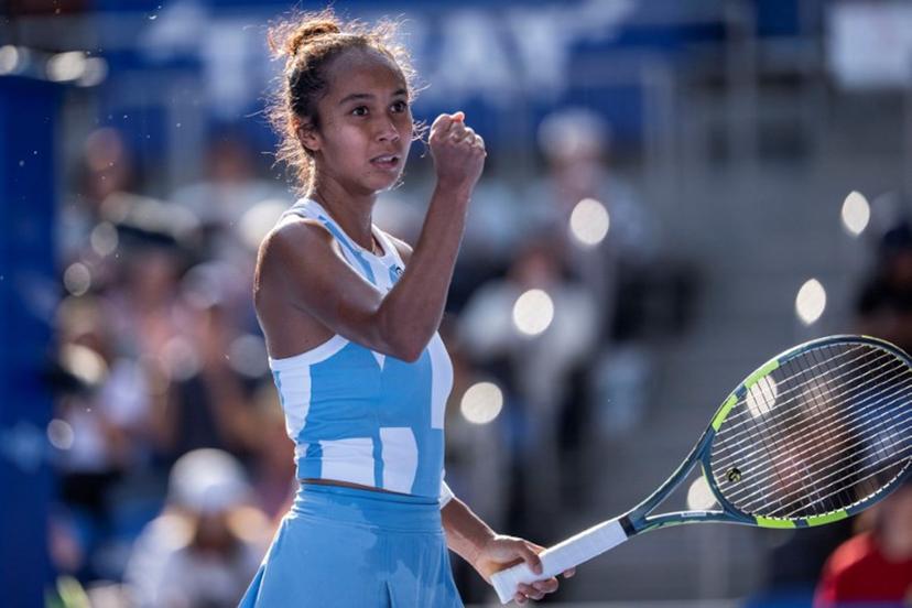Canada's Leylah Fernandez celebrates her victory against Uzbekistan's Kamilla Rakhimova in their semi-final match at the WTA Pan Pacific Open tennis tournament at Ariake Coliseum in Tokyo on October 31, 2026. Yuichi YAMAZAKI / AFP