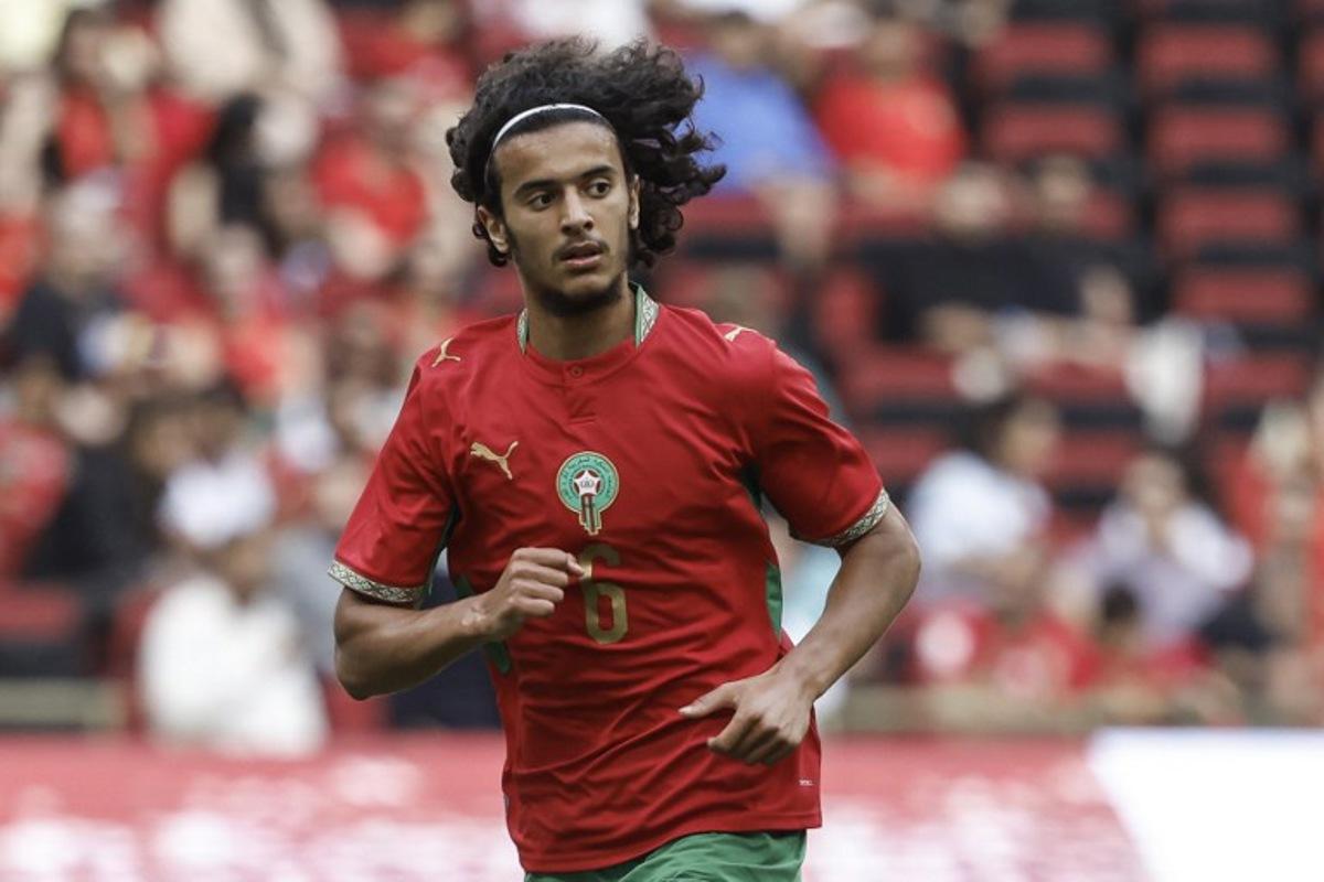 Morocco's player #06 Ayyoub Bouaddi reacts during the friendly football match between Morocco and Madagascar at the Prince Moulay Abdellah Stadium in Rabat on June 2, 2026. Abdel Majid BZIOUAT / AFP
