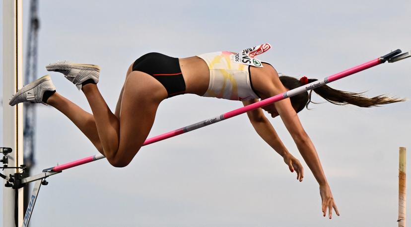 Belgian Elien Vekemans pictured in action during the women's pole vault event on the second day of the European Athletics Championships (August 10-18) in Birmingham, United Kingdom, on Tuesday 11 August 2026. BELGA PHOTO ERIC LALMAND