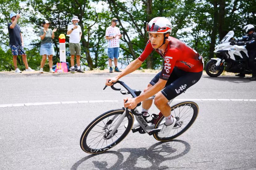 Belgian Lars Craps of Lotto Intermarche is pictured during stage 14 of the 2026 Tour de France cycling race, a stage of 155km from Mulhouse to Le Markstein Fellering, on Saturday 18 July 2026. The 113th edition of the Tour de France starts on Saturday 4 July in Barcelona, Spain, and will finish in Paris, France on the 26th of July. BELGA PHOTO POOL GREGORY VAN GANSEN