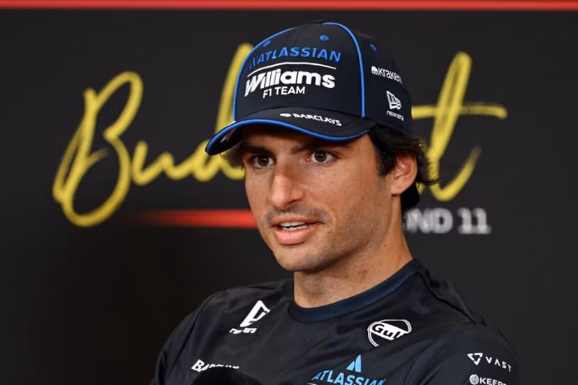 Williams' Spanish driver Carlos Sainz attends a press conference ahead of the Formula One Hungarian Grand Prix at the Hungaroring circuit in Mogyorod near Budapest, Hungary, on July 23, 2026. Attila KISBENEDEK / AFP