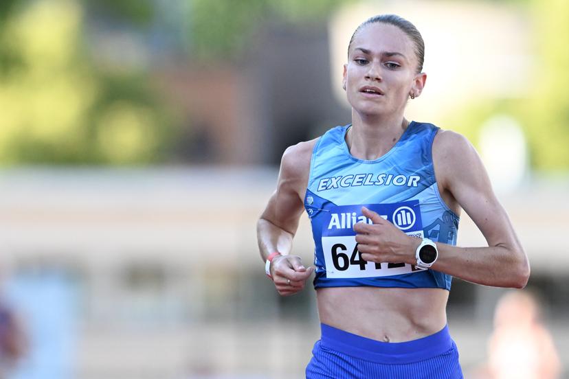Belgian Jana Van Lent pictured in action during the women's 5000m race, at the Belgian athletics championships, Sunday 26 July 2026 in Kessel-Lo, Leuven. BELGA PHOTO JILL DELSAUX