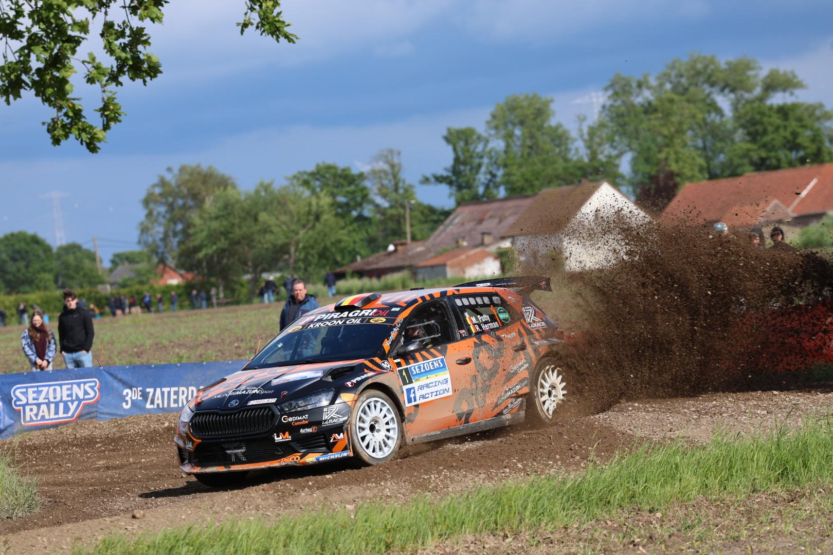 ATTENTION EDITORS - HAND OUT PICTURES - EDITORIAL USE ONLY - MANDATORY CREDIT 'BRC Belgian Rally Championship' This handout picture, distributed by Eric Dupain, shows Maxime Potty in action during the Sezoensrally rally race of the BRC 2025 in Bocholt on Saturday 16 May 2026. BELGA PHOTO HANDOUT BRC
