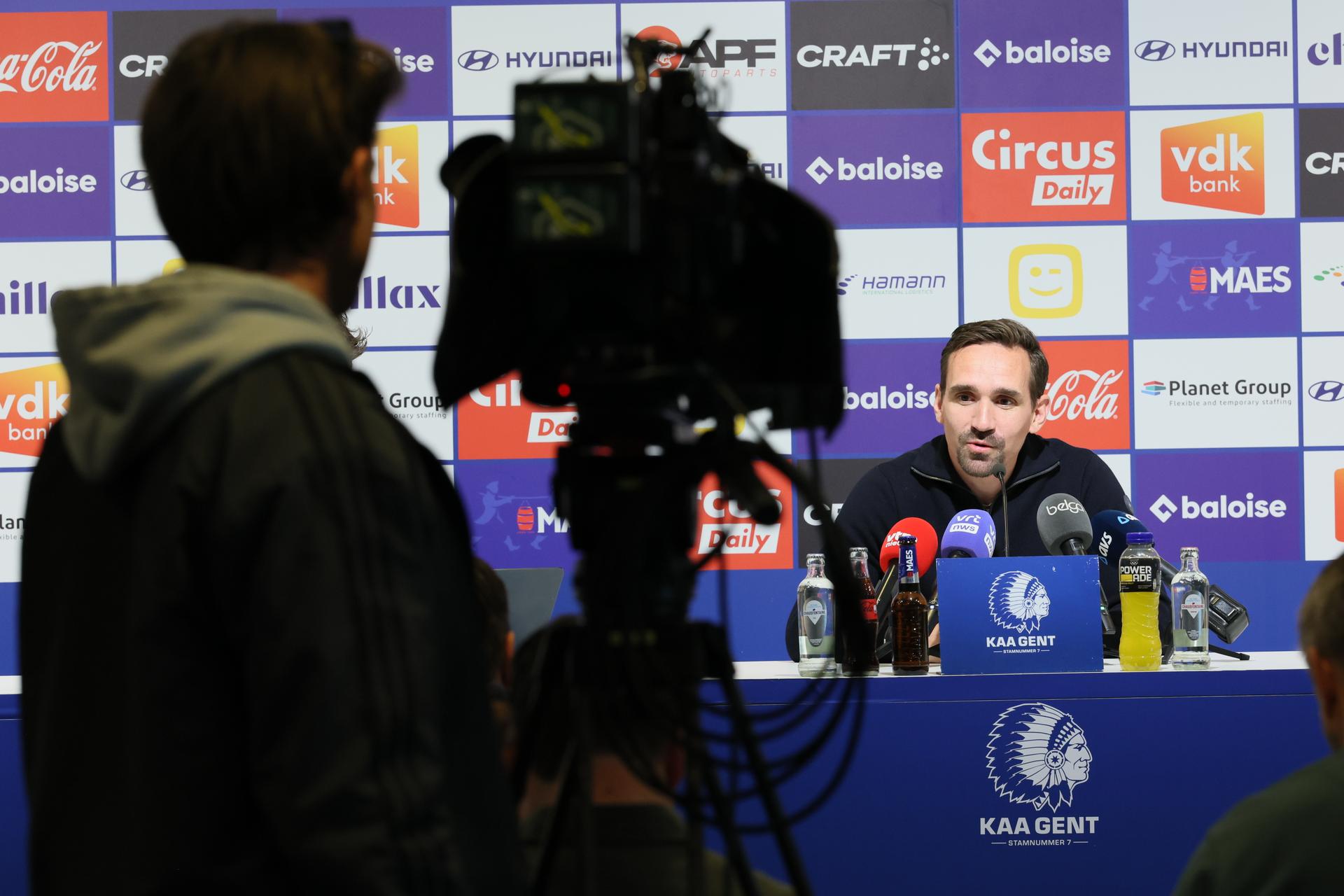 Gent's Sven Kums pictured during a press conference of Belgian soccer team KAA Gent, for midfielder Kums to elaborate on his plans for the future, Wednesday 07 May 2025 in Gent. BELGA PHOTO BENOIT DOPPAGNE