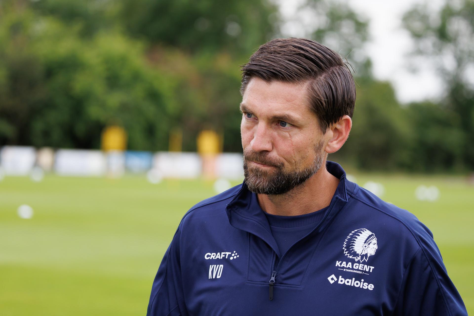Gent's assistant coach Kevin Van Dessel pictured during the summer training camp of Belgian first division soccer team KAA Gent in Burgh-Haamstede, the Netherlands on Monday 08 July 2024, to prepare for the upcoming 2024-2025 season. BELGA PHOTO KURT DESPLENTER