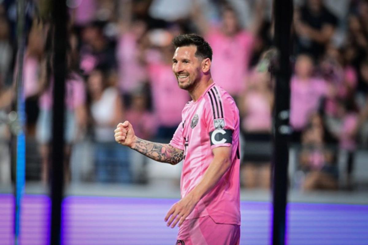 Inter Miami's Argentine forward #10 Lionel Messi celebrates a goal during a Major League Soccer (MLS) regular season football match between Inter Miami CF and Orlando City SC at NU Stadium in Miami, on May 2, 2026. Giorgio Viera / AFP