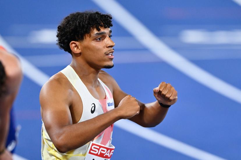Belgian Dai Keita reacts after the 400m race of the men's decathlon competition on the third day of the European Athletics Championships (August 10-18) in Birmingham, United Kingdom, on Wednesday 12 August 2026. BELGA PHOTO ERIC LALMAND