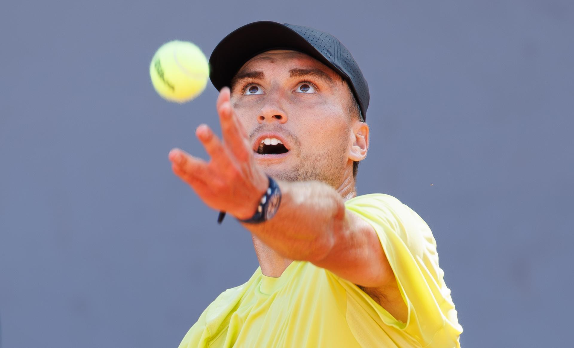 Belgian Raphael Collignon pictured in action during the afternoon training session at the Roland Garros French Open tennis tournament, in Paris, France, Friday 22 May 2026. This year's tournament takes place from 24 May to 07 June. BELGA PHOTO BENOIT DOPPAGNE