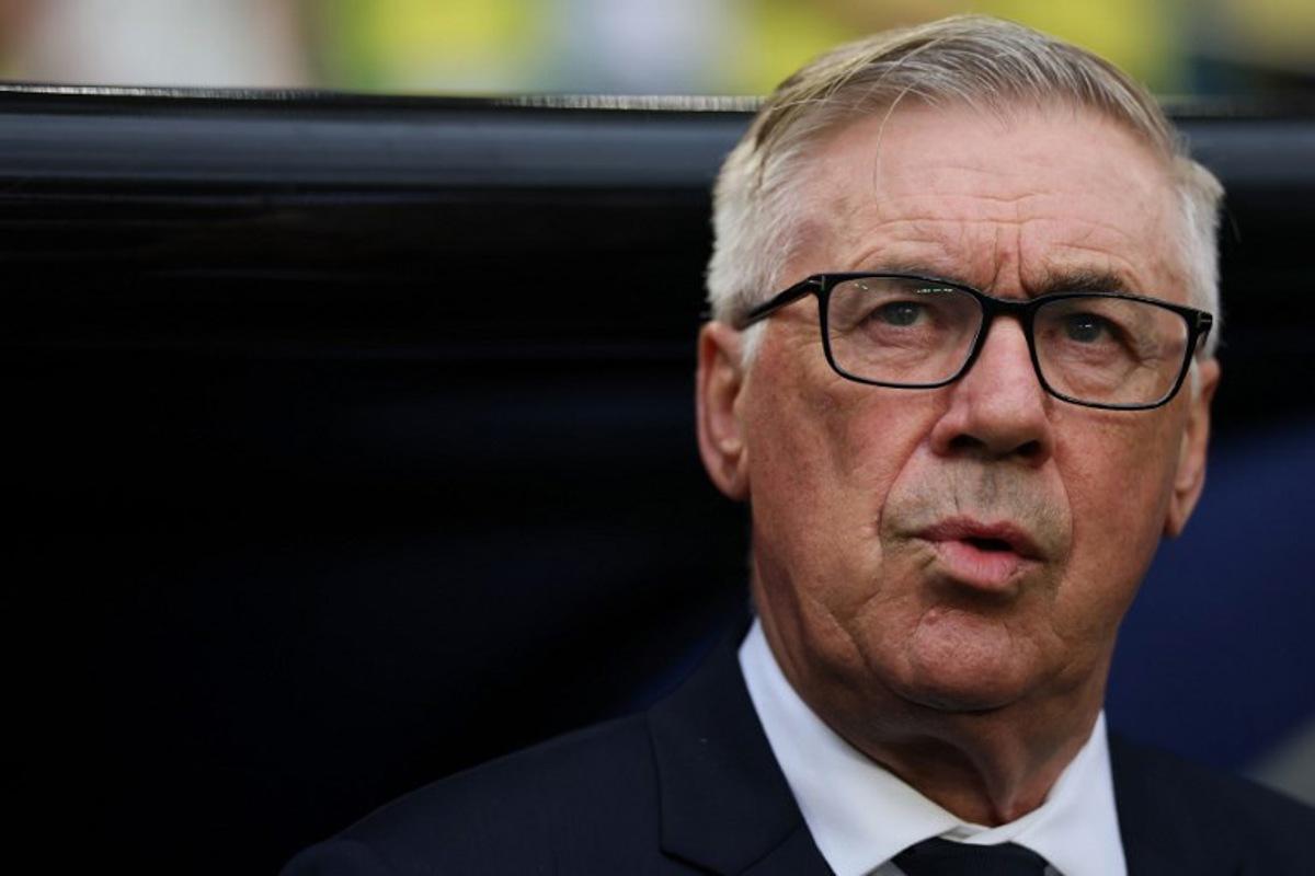 Brazil's Italian head coach Carlo Ancelotti gestures ahead of the 2026 World Cup Group C football match between Scotland and Brazil at the Miami Stadium in Miami Gardens on June 24, 2026. PATRICIA DE MELO MOREIRA / AFP