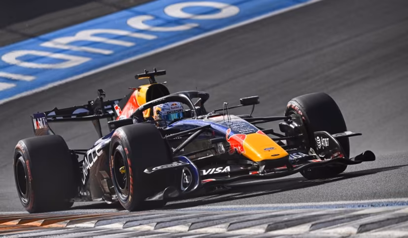 Red Bull Racing's Dutch driver Max Verstappen drives during the qualifying race of the Formula One Dutch Grand Prix at The Circuit Zandvoort, western Netherlands, on August 22, 2026. JOHN THYS / AFP