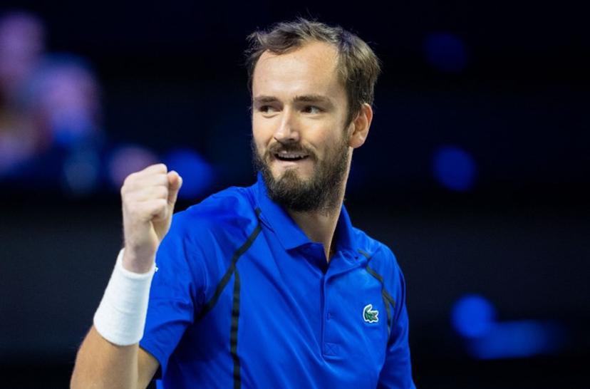 Russia's Daniil Medvedev reacts during his match against France's Adrian Mannarino (not pictured) at the Erste Bank Open 2026 ATP 500 tennis tournament in Vienna, Austria, on October 30, 2026. GEORG HOCHMUTH / APA / AFP