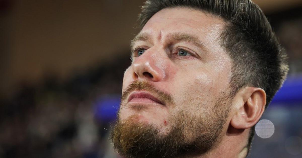 Monaco's Belgian head coach Sebastien Pocognoli reacts during the UEFA Champions League, league phase, football match between Monaco and Galatasaray, at the Stade Louis II stadium, in Monaco, on December 9, 2025. Valery HACHE / AFP