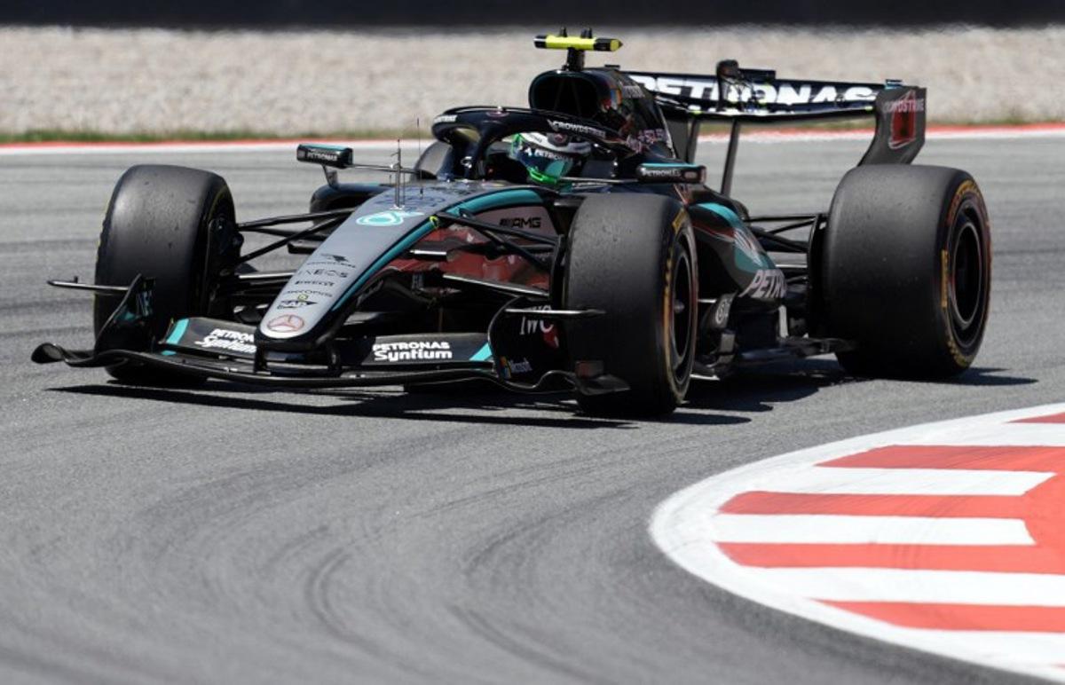 Mercedes' Italian driver Kimi Antonelli takes part in the first practice session at the Circuit de Catalunya ahead of the Catalonia Formula One Grand Prix in Montmelo, on the outskirts of Barcelona on June 12, 2026. Manaure QUINTERO / AFP