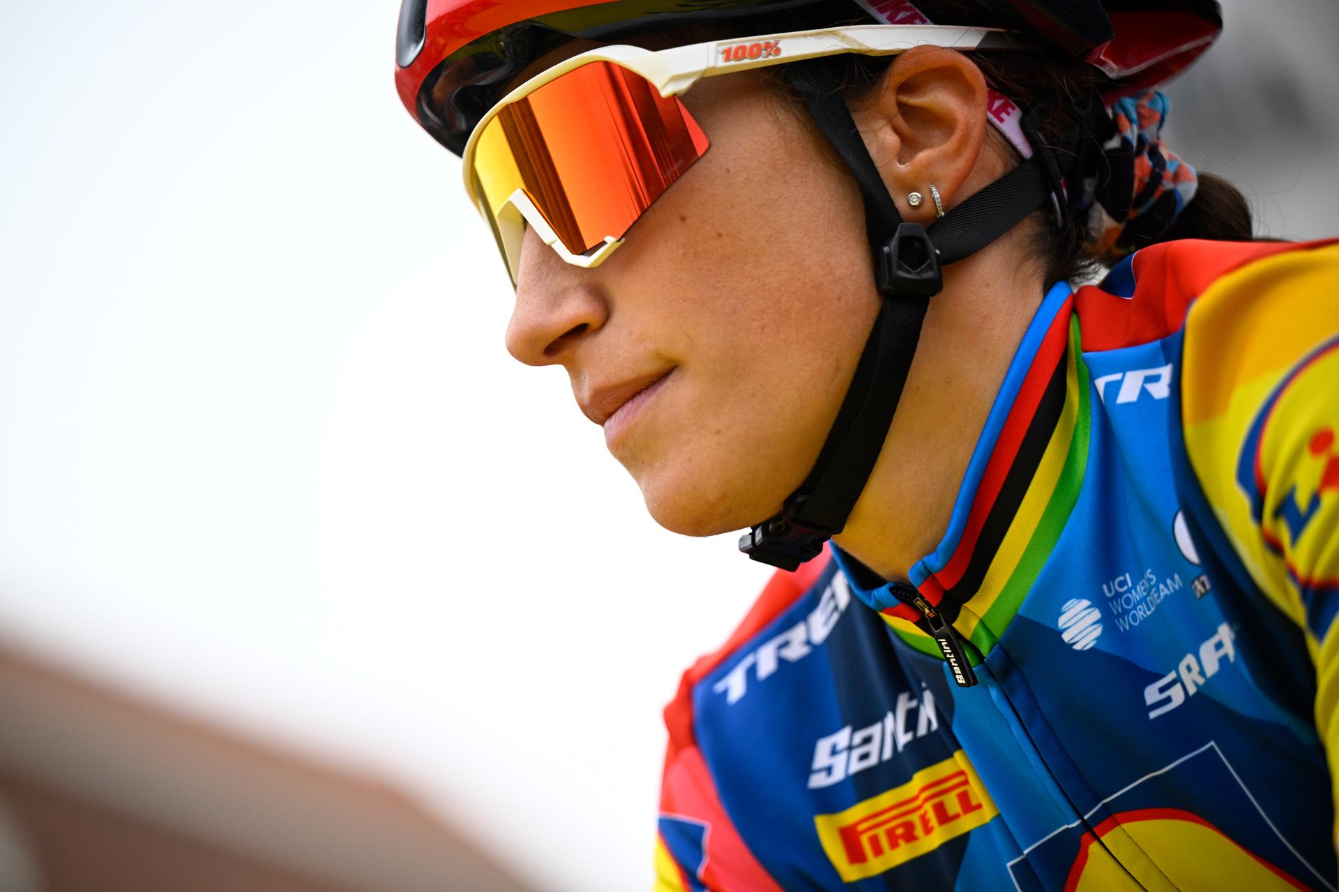 Italian Elisa Balsamo of Lidl-Trek pictured at the start of the women's race of the 'Ronde van Vlaanderen/ Tour des Flandres/ Tour of Flanders' UCI WorldTour one day cycling race, 164,1 km with start and finish in Oudenaarde, Sunday 05 April 2026. BELGA PHOTO JASPER JACOBS