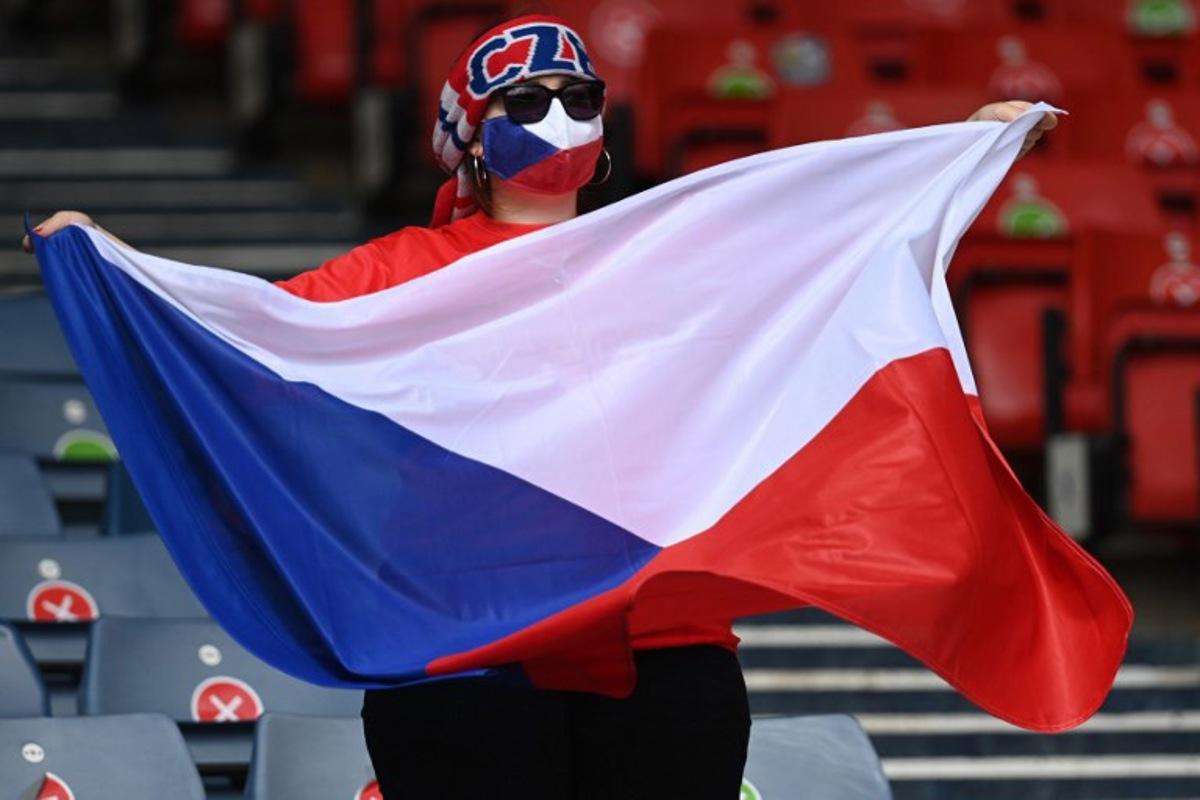 A Czech Republic supporter waits for the start of the UEFA EURO 2020 Group D football match between Croatia and Czech Republic at Hampden Park in Glasgow on June 18, 2021. Paul ELLIS / POOL / AFP
