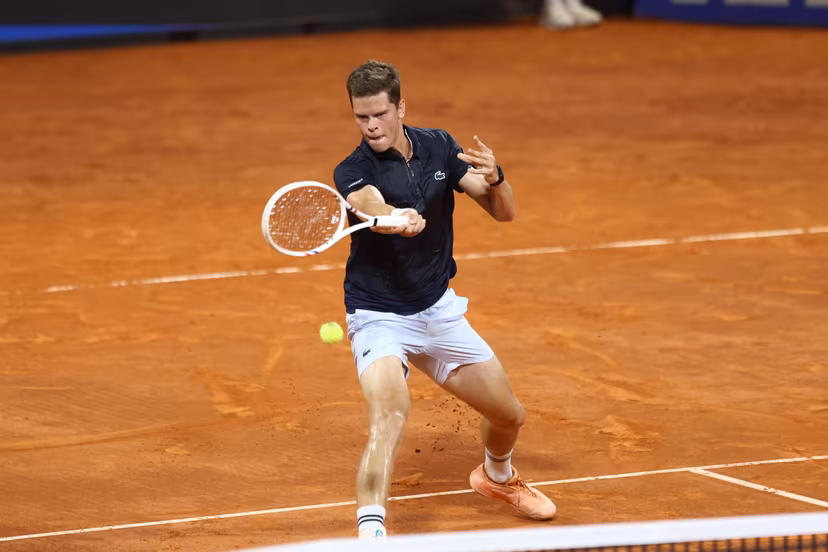Alexander Blockx of Belgium competes during the first round match against Titouan Droguet of France at the ATP Croatia Open Umag at Stadium "Goran Ivanisevic" on July 14, 2026. in Umag, Croatia. Photo: Srecko Niketic/PIXSELL BELGIUM ONLY