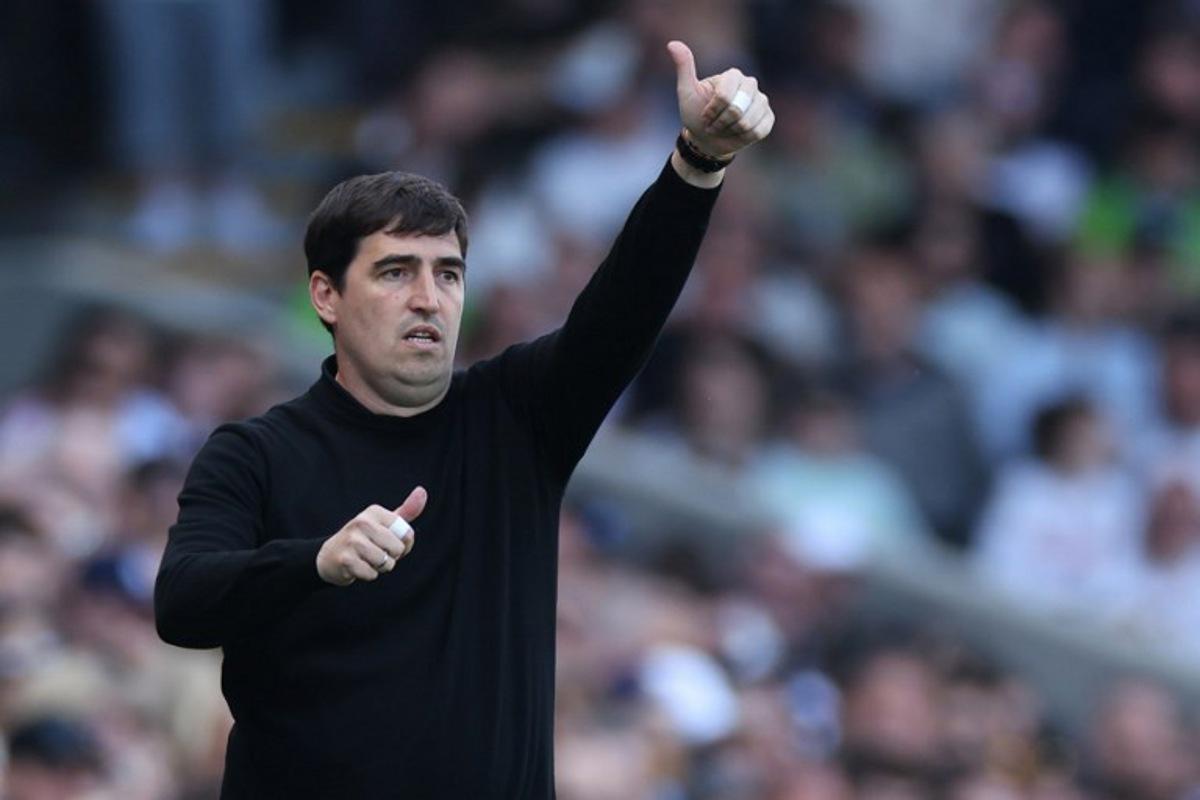Bournemouth's Spanish manager Andoni Iraola gestures on the touchline during the English Premier League football match between Fulham and Bournemouth at Craven Cottage in London on May 9, 2026. Adrian Dennis / AFP