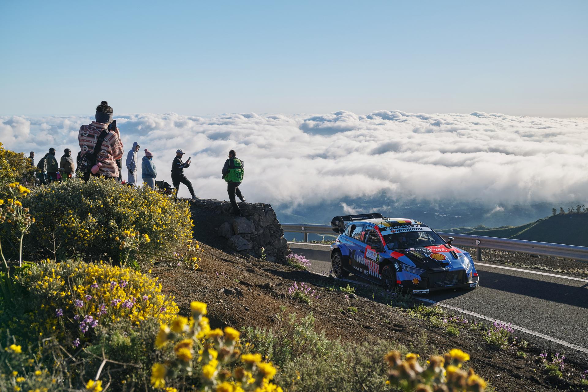 ATTENTION EDITORS - HAND OUT PICTURES - EDITORIAL USE ONLY - MANDATORY CREDIT ' Hyundai Motorsport ' This handout picture, distributed by Eric Dupain, shows Belgian Thierry Neuville and Martijn Wydaeghe in action during the WRC Rally Islas Canarias in Las Palmas, Spain, Saturday 25 April 2026. PHOTO HANDOUT Hyundai Motorsport - Romain Thuillier *** Belga and Belga Editorial Board decline all responsibility regarding the content of this picture. ***