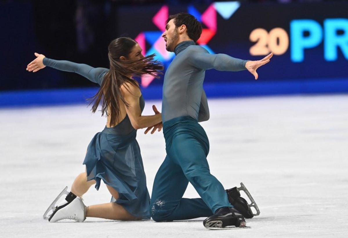 France's Laurence Fournier Beaudry and Guillaume Cizeron perform during the Ice Dance Free Dance program of the 2026 ISU Figure Skating World Championships in Prague, Czech Republic on March 28, 2026. Michal Cizek / AFP