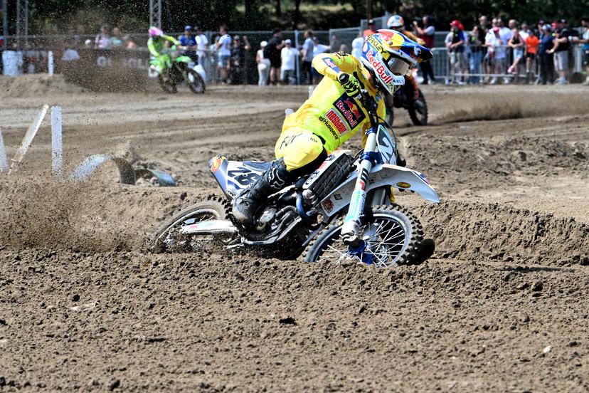 Belgian Liam Everts pictured in action during the motocross MX2 Grand Prix Flanders, race 14/20 of the FIM Motocross World Championship, Sunday, August 2, 2026, in Lommel. BELGA PHOTO JILL DELSAUX