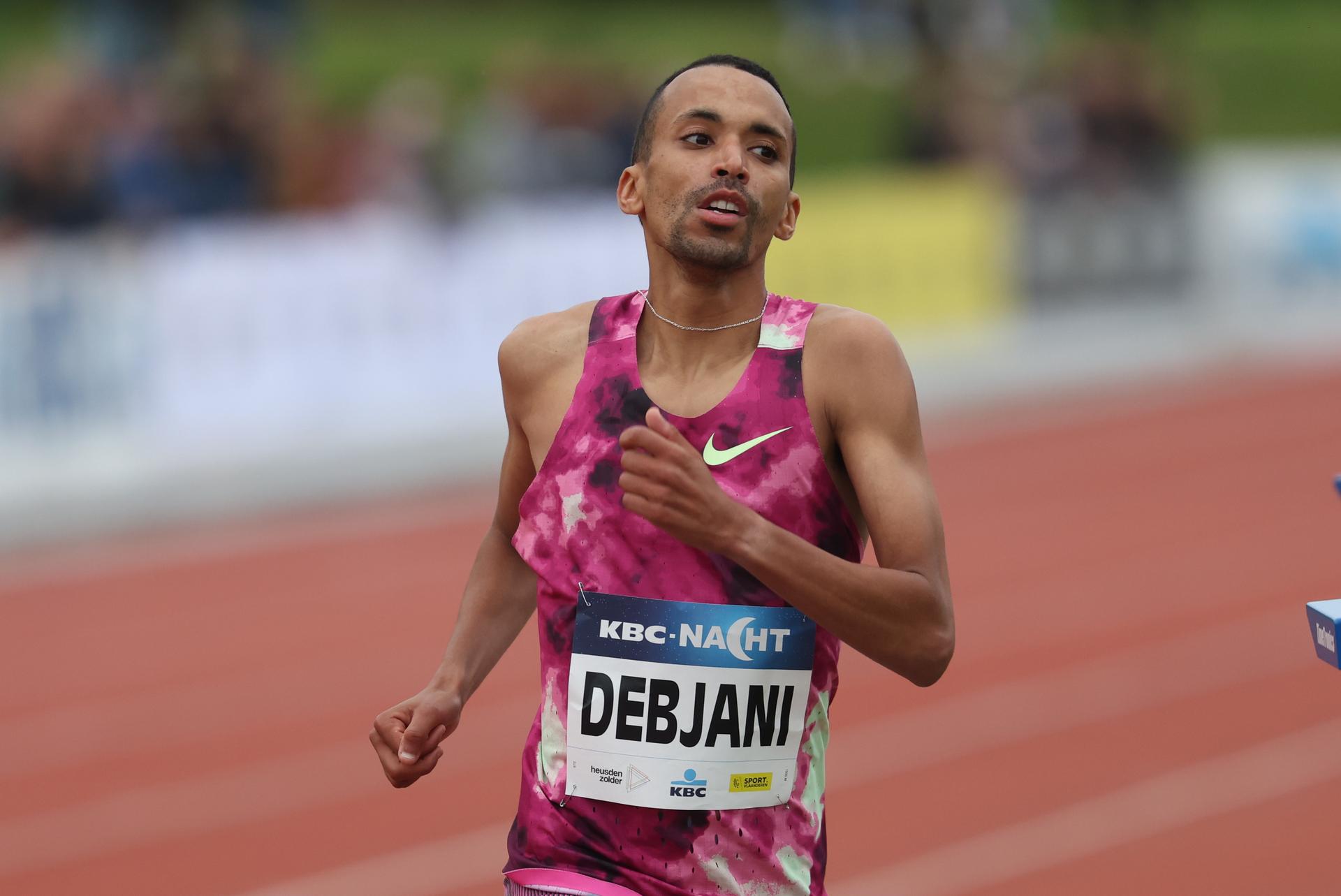 Belgian Ismael Debjani pictured in action during the 1500m race, at the 'Nacht van de Atletiek' athletics meeting in Heusden-Zolder, Saturday 15 June 2024. BELGA PHOTO VIRGINIE LEFOUR