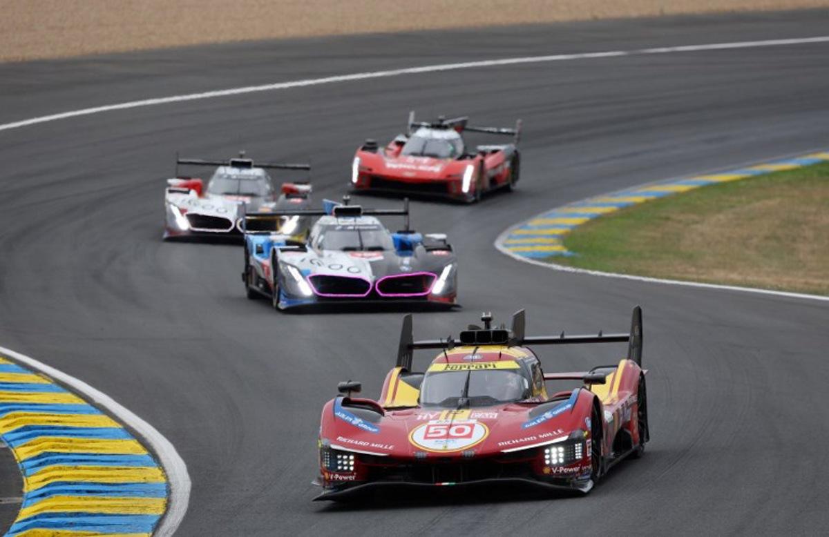 Ferrari AF Corse's Danish driver #50 Nicklas Nielsen steers his car during the 24 Hours of Le Mans 2025, at the Le Mans circuit, in north-western France on June 14, 2025. FRED TANNEAU / AFP