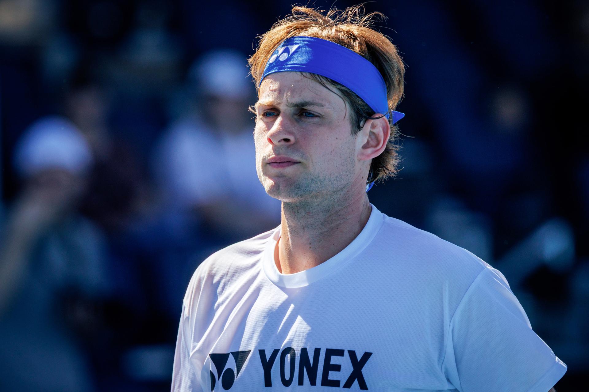 Belgian Zizou Bergs pictured during a training practice before the start of the Australian Open tennis tournament in Melbourne, Australia on Saturday 17 January 2026. BELGA PHOTO PATRICK HAMILTON --- BENELUX ONLY ---