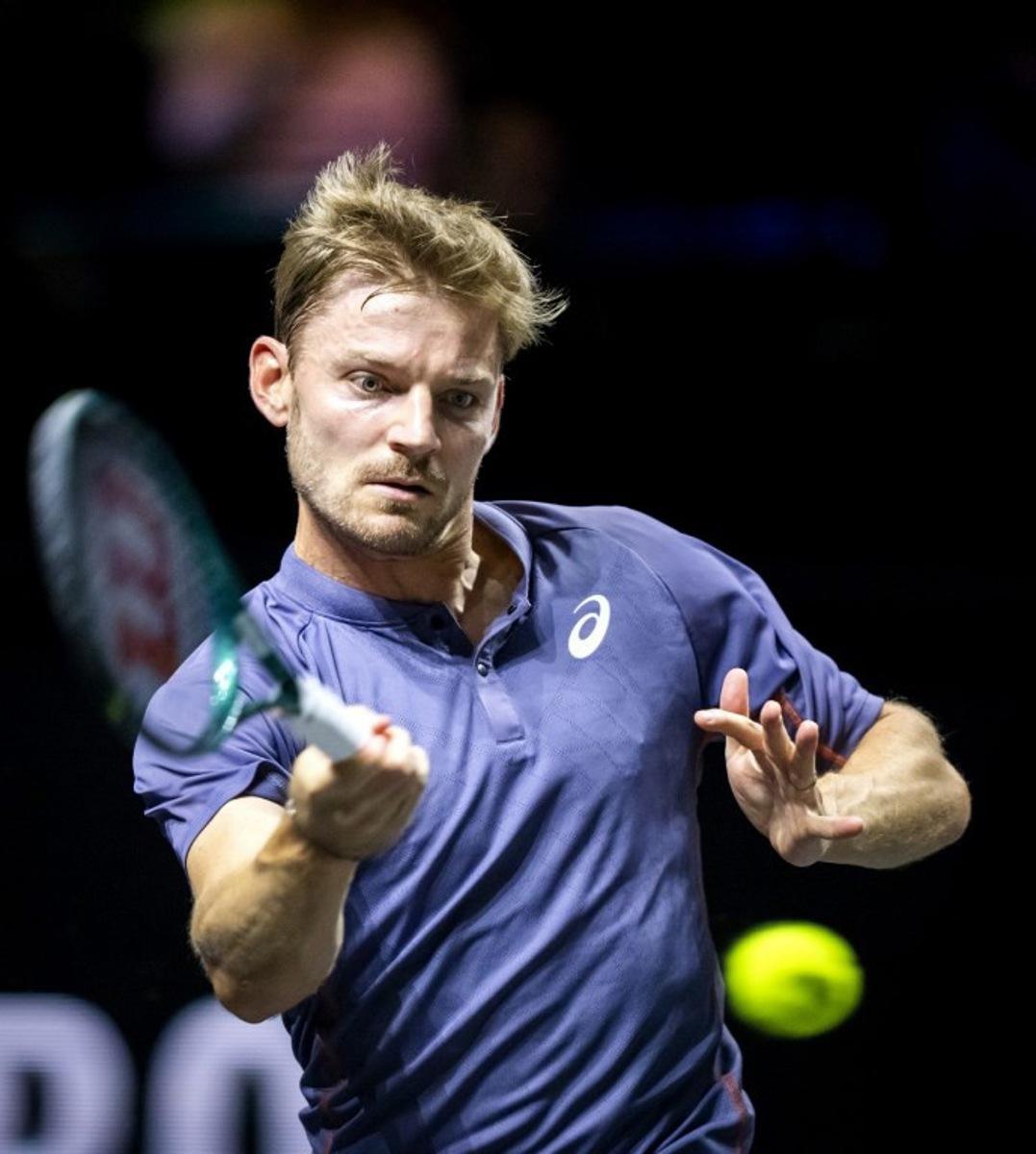 Belgium's David Goffin returns a shot to Australia's Alex de Minaur on the second day of the ATP500 Rotterdam Open tennis tournament at the Ahoy venue in Rotterdam, on February 4, 2025. Sander Koning / ANP / AFP