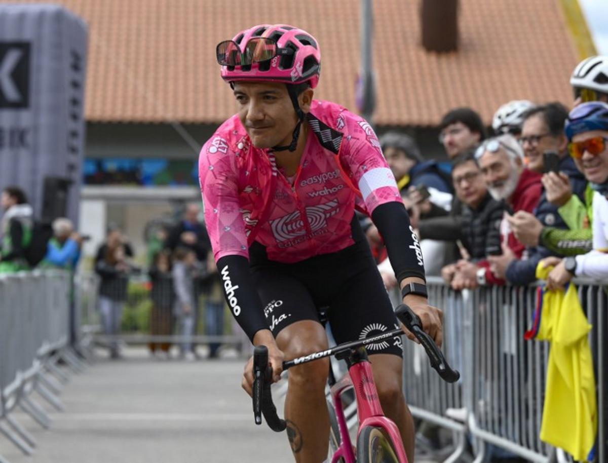 Team EF Education's Richard Carapaz is pictured prior the first stage of the 2025 Volta a Catalonya cycling tour of Catalonya, a 178,3 km loop starting and finishing in Sant Feliu de Guixols, on March 24, 2025. Josep LAGO / AFP
