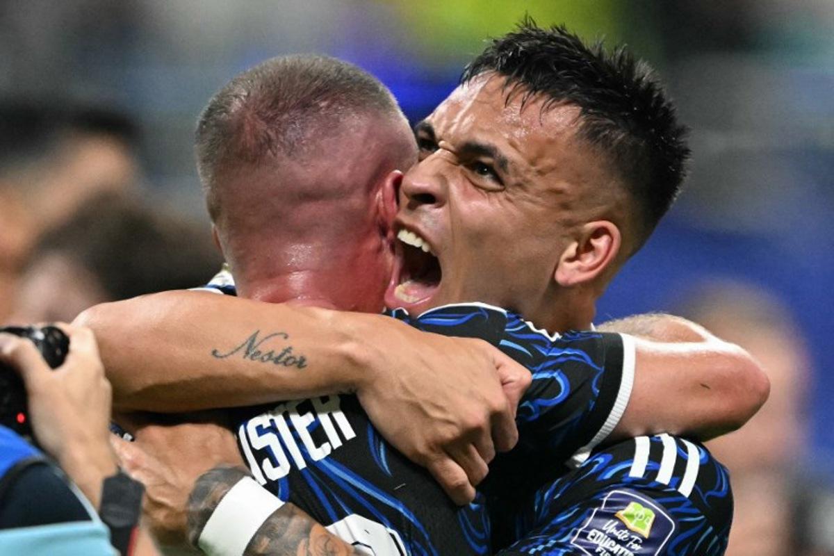 Argentina's forward #22 Lautaro Martinez celebrates after winning the 2026 World Cup football tournament semi-final match between England and Argentina at the Atlanta Stadium in Atlanta on July 15, 2026. ROBERTO SCHMIDT / AFP