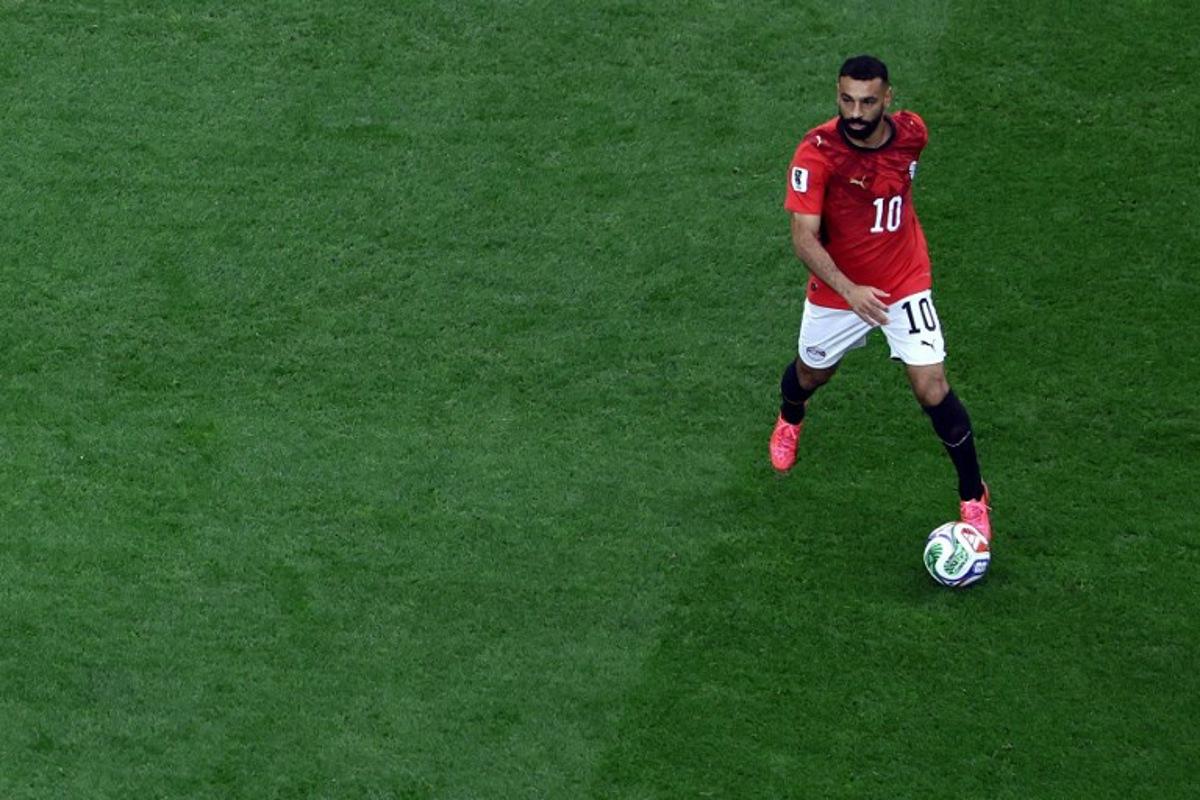 Egypt's forward #10 Mohamed Salah runs with the ball during the 2026 World Cup round of 32 football match between Australia and Egypt at the Dallas Stadium in Arlington on July 3, 2026. Aric Becker / AFP